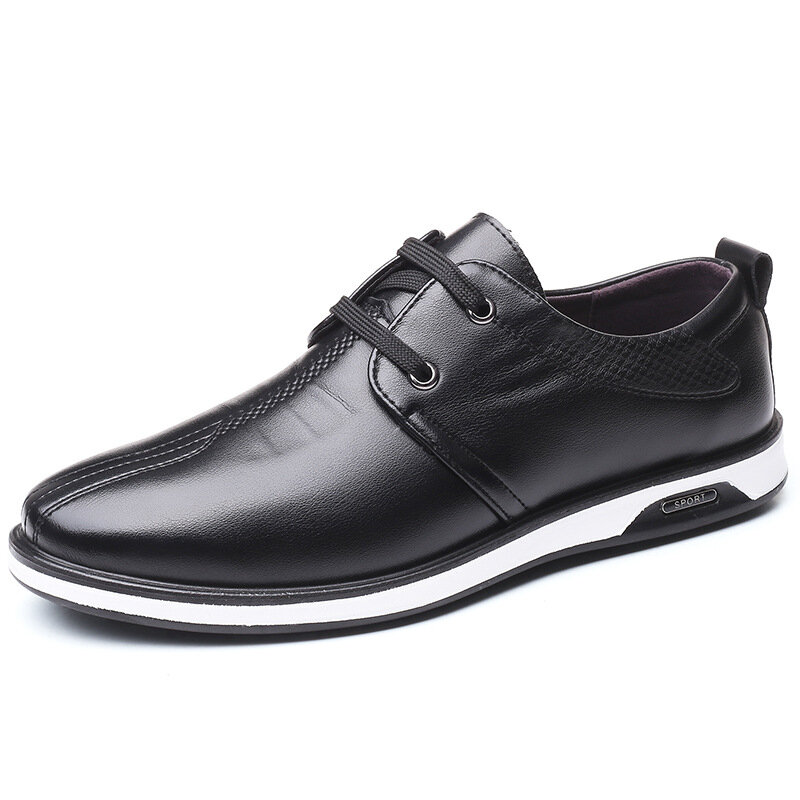 Men Microfiber Leather Comfort Lace Up Soft Sole Casual Shoes