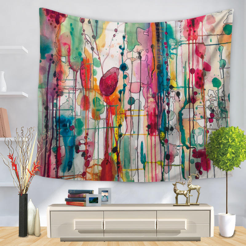 

Watercolor Abstract Printing Wall Hanging Tapestries Home Living Room Art Decor Table Cover