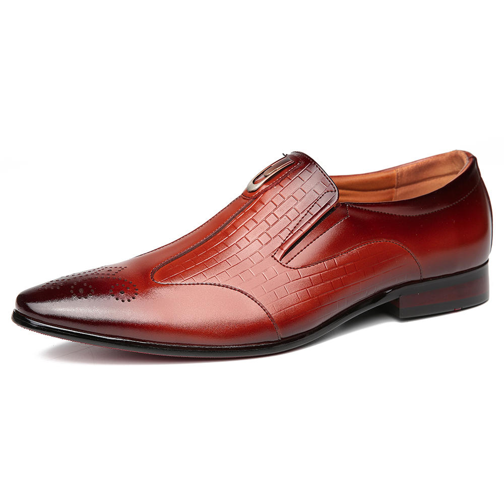 Menico Men Genuine Leather Non Slip Slip-ons Casual Formal Shoes