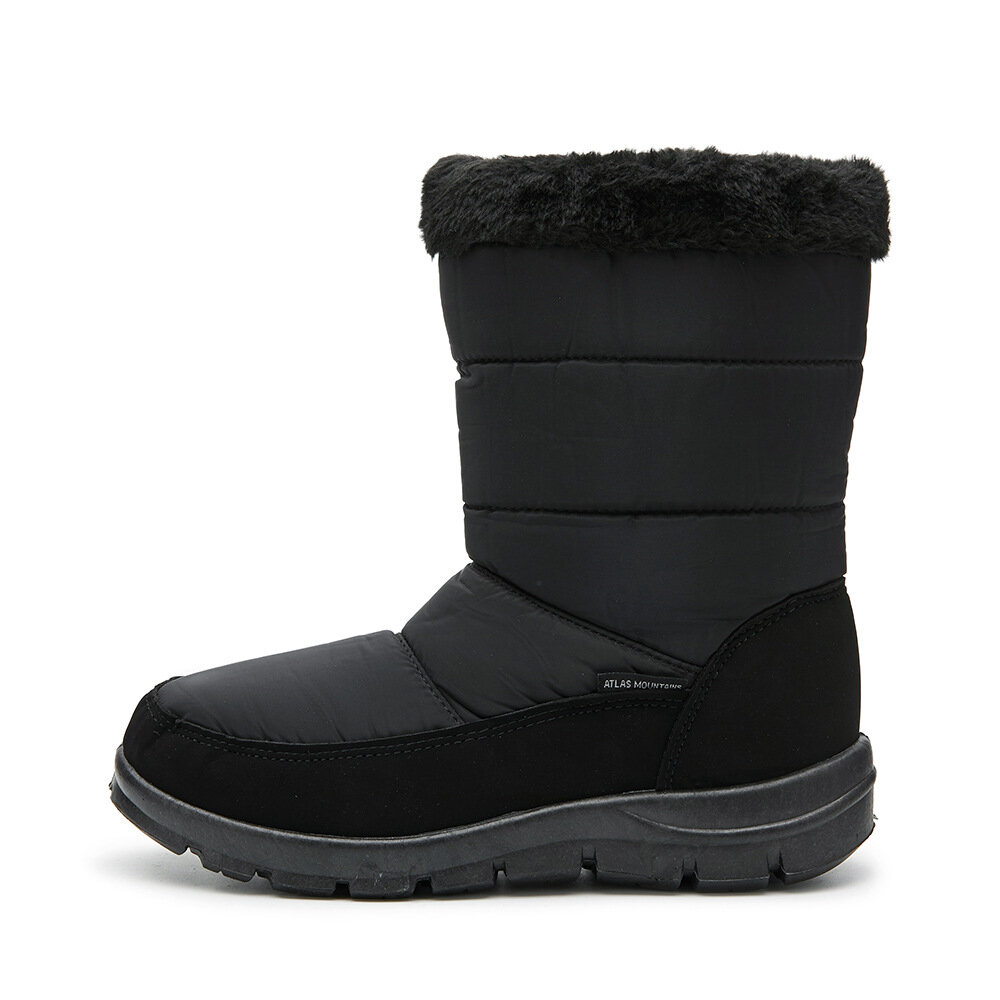 Large Size Women Slip Resistant Keep Warm Mid Calf Flat Snow Boots