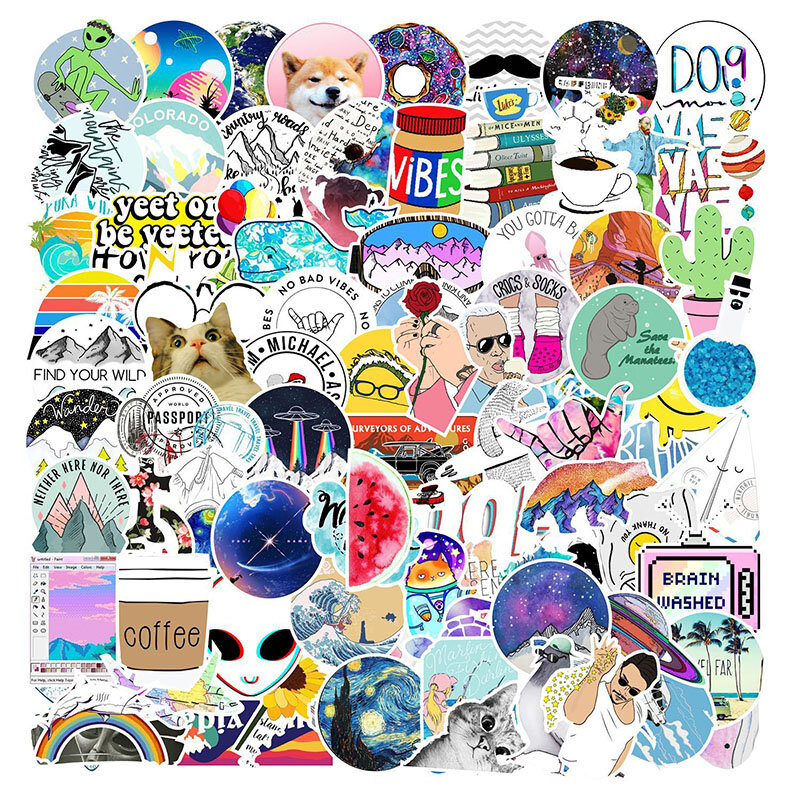 

103Pcs Stickers Decals Vinyls For Laptop Kids Cars Motorcycle Bicycle Skateboard
