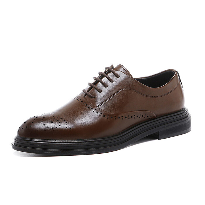 Men Classic Brogue British Style Lace Up Business Formal Shoes