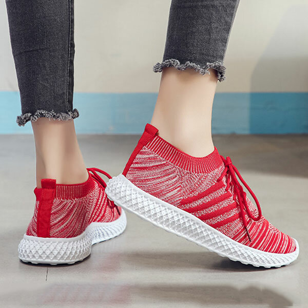 Plus Size Running Breathable Mesh Lightweight Soft Flat Casual Shoes