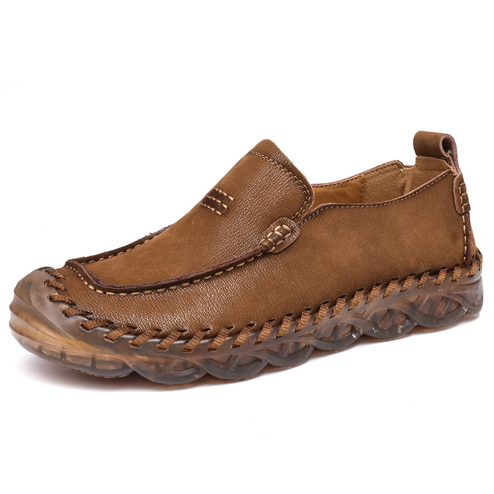 Menico Men Outdoor Anti-collision Comfort Soft Microfiber Leather Loafers