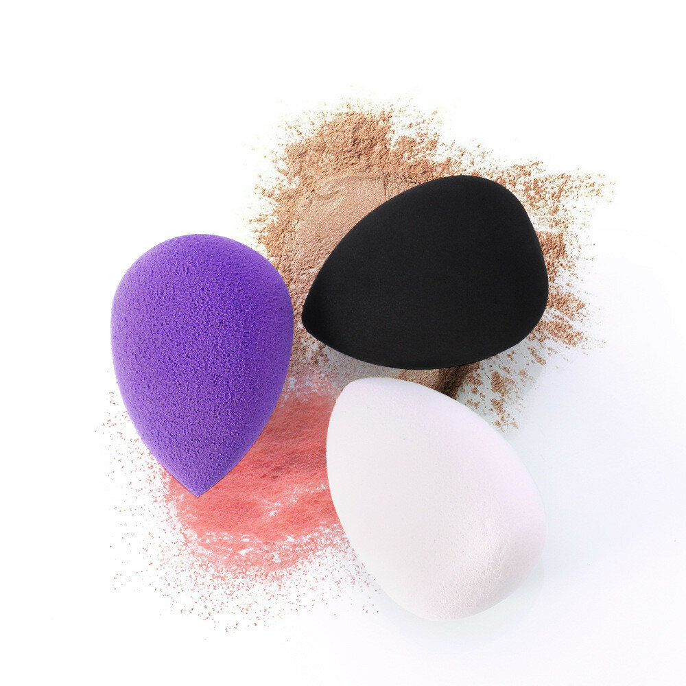 

Water Droplets Sponge Puff Gourd Makeup Beauty Egg Wet And Dry Sponge Puff Face Makeup, Black;white;purple