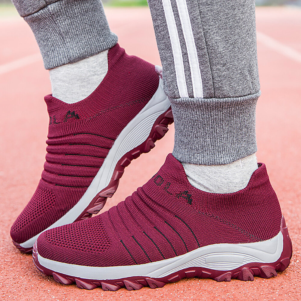 Women Athletic Casual Light Knit Soft Flat Sneakers