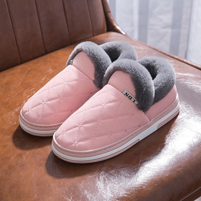 Winter Stitching Slip On Women Indoor Home Shoes