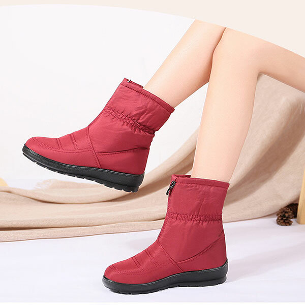 Large Size Waterproof Slip Warm Lined Lightweight Wedges Heel Short Boots