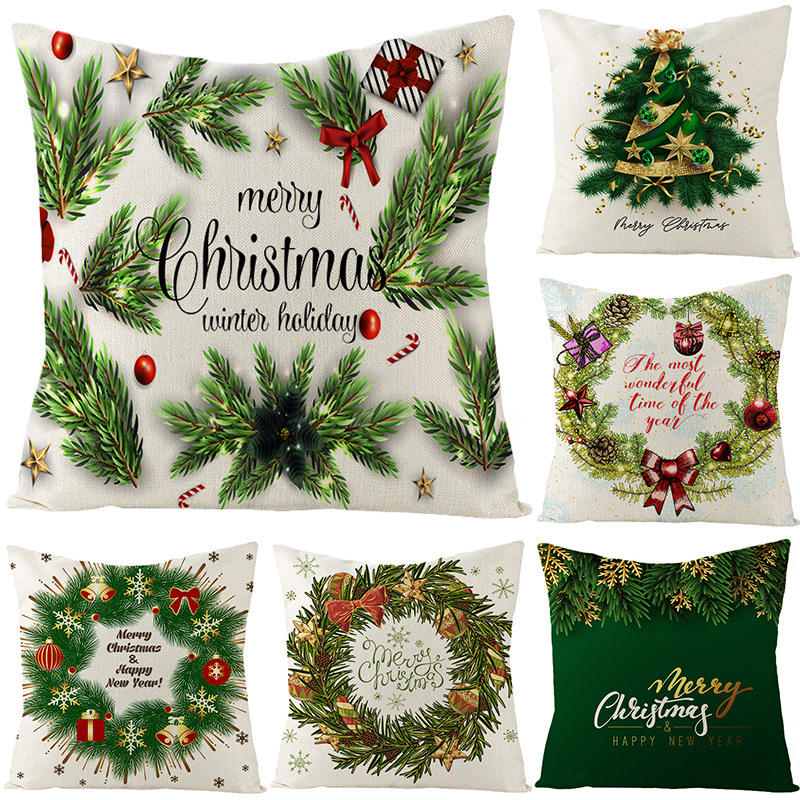 Buon Natale Pillow.Buon Natale Gingerbread Man Linen Throw Pillow Case Home Sofa Decorazioni Natalizie Cuscino Newchic