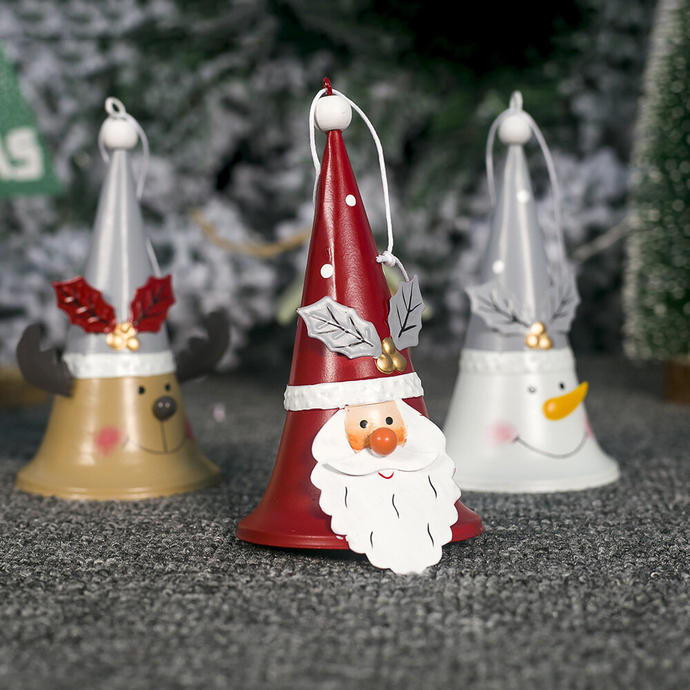 Hot Sale Designer Wrought Iron Christmas Santa Claus Horn Bell