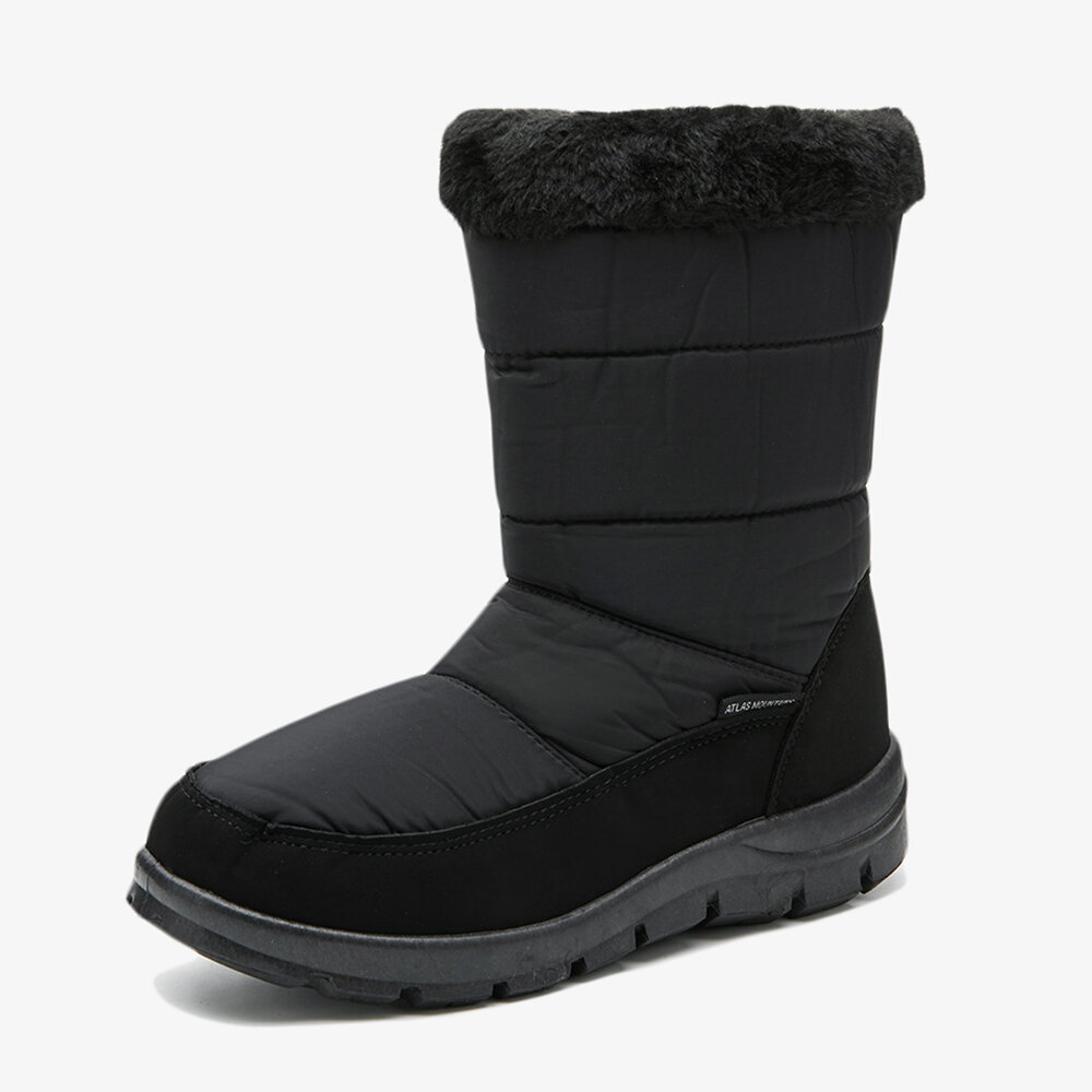 Winter Waterproof Zipper Warm Zipper Slip Resistant Mid Calf Flat Snow Boots
