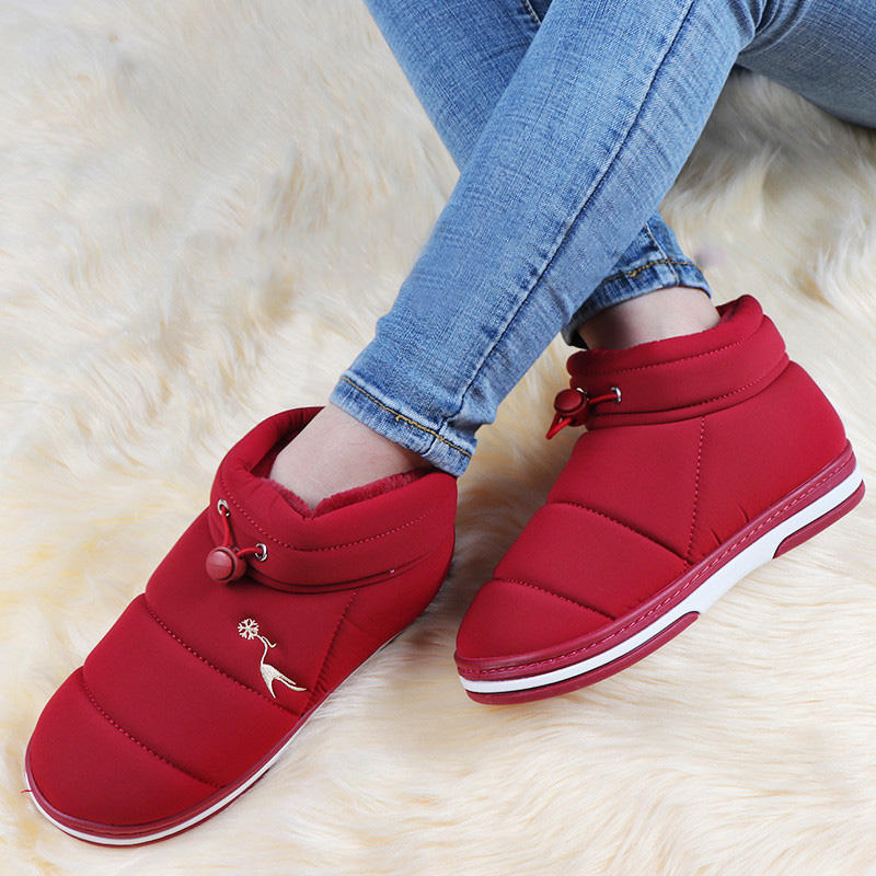Large Size Waterproof Warm Wearable Soft Flat Ankle Boots