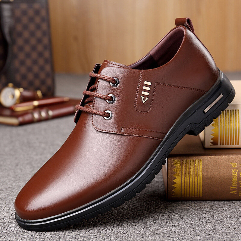 Men Microfiber Leather Non Slip Business Comfy Formal Shoes 
