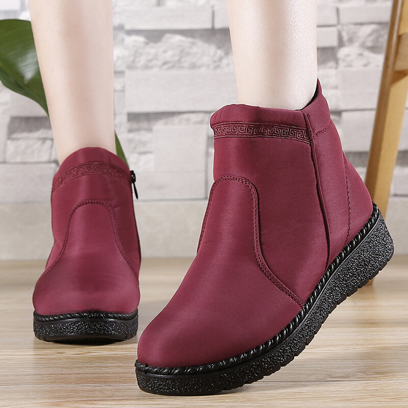 Lightweight Breathable Slip Zipper Casual Old Peking Cotton Women&#039;s Boots 