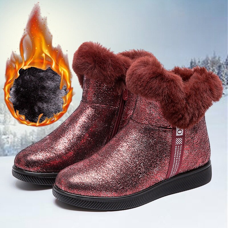 Bling Round Toe Comfort Warm Winter Snow Boots
