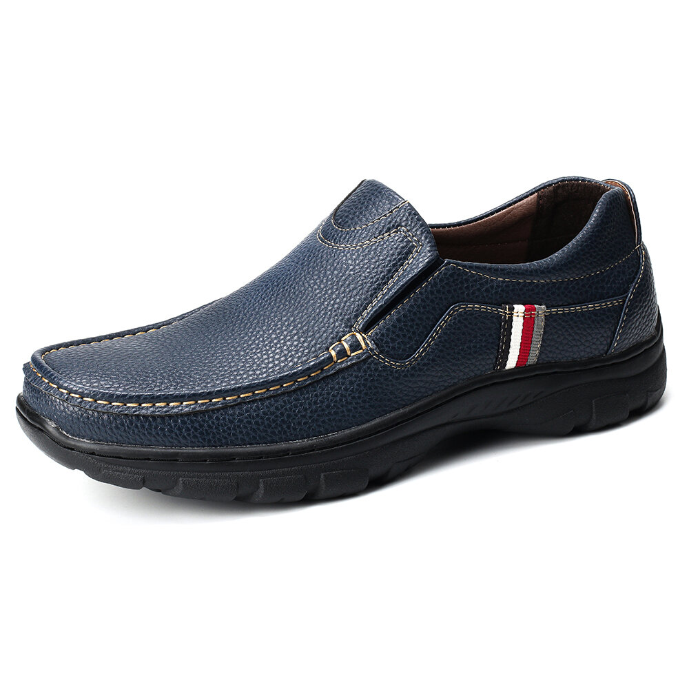 Menico Men Non Slip Slip On Soft Casual Leather Shoes 