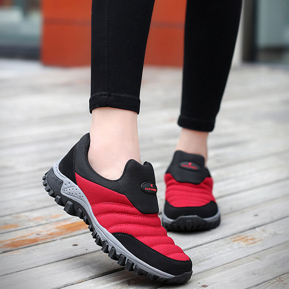 Plus Size Women Casual Running Round Toe Soft Slip On Cotton Sneakers