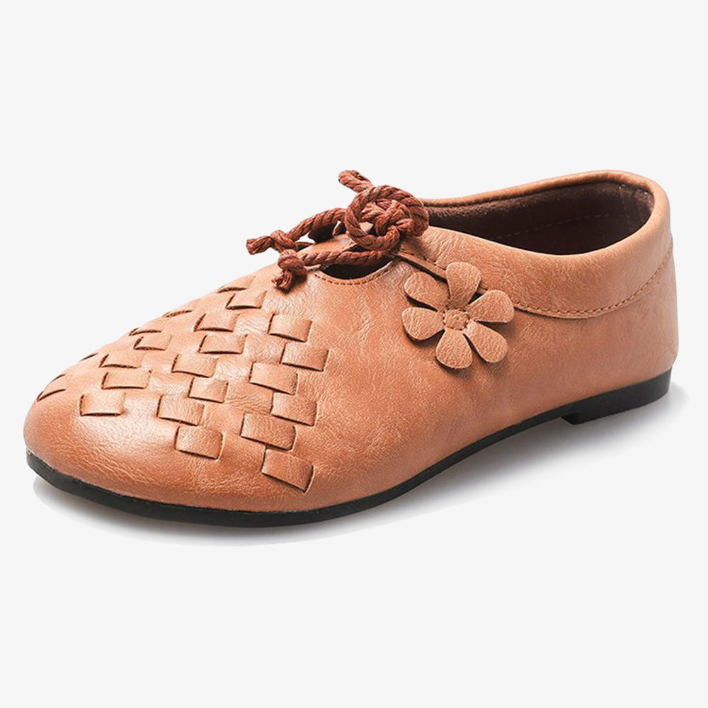 Womens Knitted Stitching Lace Up Flat Casual Shoes