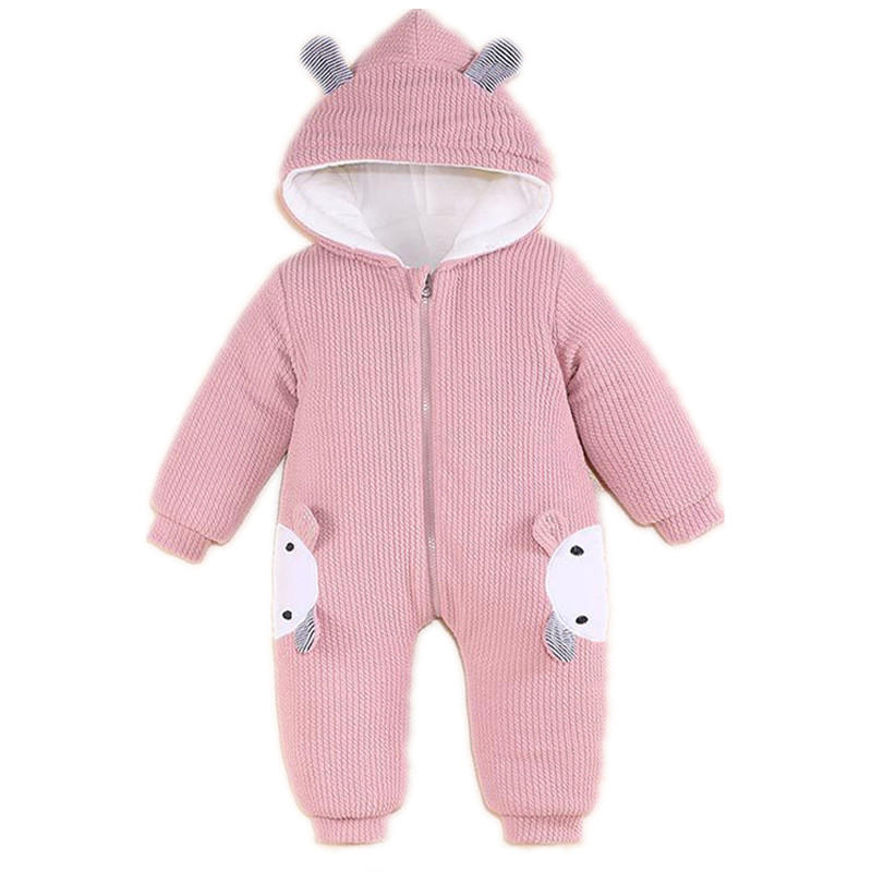 

Baby Bear Rabbit Pattern Cotton Hooded Long Sleeves Casual Rompers For 0-24M, #04