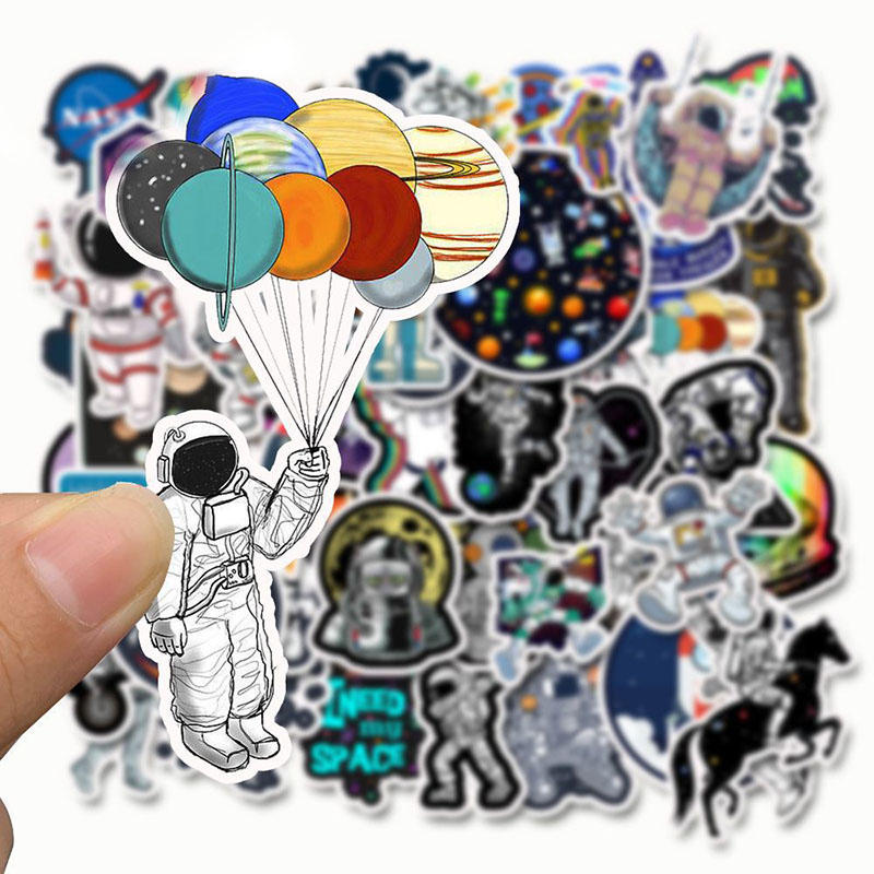 

50Pcs Dream Space Astronaut Stickers Decals Vinyls For Laptop Kid Cars Motorcycle Bicycle Skateboard