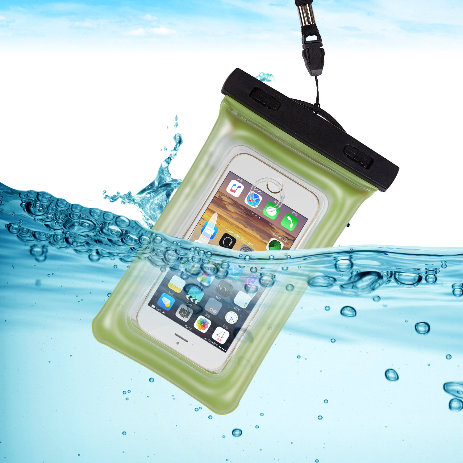

Inlet Automatic Alarm Waterproof Mobile Phone Bag Swimming Universal Transparent Anti-fall Waterproo, #01;#02;#03;#04;#05