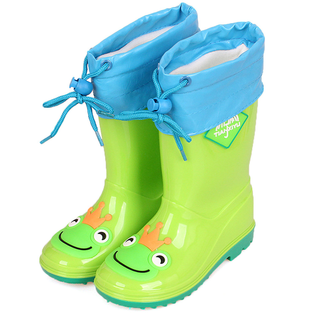 Unisex Kids Cartoon Decor Waterproof Warm Lining Lovely Rain Boots