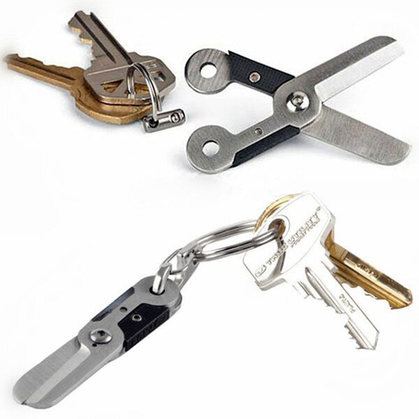 Mini  Key Chain Stainless Spring Scissor Pocket Tool Outdoor Survival Tools 