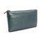 Geniune Leather Zipper Long Wallet Purse Card Holder 5.5'' Phone Case For Iphone Huawei Samsung - Blue