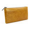 Geniune Leather Zipper Long Wallet Purse Card Holder 5.5'' Phone Case For Iphone Huawei Samsung - Yellow