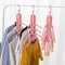 Honana Home 360 Degree Rotation Multifunctional Foldable 8 in 1 Cloth Hanger - Pink