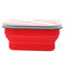 Collapsible Silicone Lunch Box BPA Free Foldable Bento Food Container With Tableware - Pink