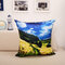 Paesaggio Olio Fodera per cuscino da tiro con pittura Soft Fodera per cuscino posteriore per ufficio per divano - B