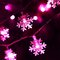 Christmas Decorations Snowflake Waterproof LED Flash Lights String Festival Wedding Decor - Pink