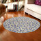 80x80cm Coral Velvet Bathroom Absorbent Carpet Anti Slip Doorsill Round Mat Rug - Blue Stone