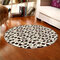 80x80cm Coral Velvet Bathroom Absorbent Carpet Anti Slip Doorsill Round Mat Rug - Coffee Stone