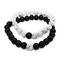 2Pcs White Turquoise Handmade Energy Beaded Bracelet Couple Chain for Men Women  - White