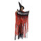 Halloween Tools Scary Welcome Sign Hanging Skeleton Voice Lights Eyes for Hallowen Decorations - Red