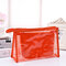 Honana BX-112 Waterproof PVC Cosmetic Bags Two-piece Suit Net Travel Makeup Transparent Bag - Orange