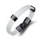Fashion Leather Bracelet Multilayer Weave Vintage Casual Wrist Band Bracelets for Men - White