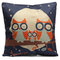 Cute Cartoon Animals Cotton Linen Throw Pillow Case Home Sofa Car Office Cushion Cover - E