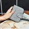 Stylish Buckle Purse Multi-card Zipper Wallet Short Wallet Clutch Bag For Women - Gray