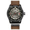 O relógio de quartzo de relógio de exibição de data de CURREN olha relógios de couro de negócio de Steampunk para homens - 4