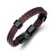 Fashion Leather Bracelet Multilayer Weave Vintage Casual Wrist Band Bracelets for Men - Brown