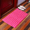 Coloreful Rettangolo a strisce di ciniglia Tappeto soffice per pavimento Tappetino per tappetino Soggiorno Camera da letto Decorazione domestica - Rosa