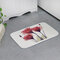 Memory Foam Chronic Rebound Printing Lotus Absorbent Non-slip Mat Home Children's Room Floor Carpet - Red