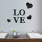 3D Multi-color Love Silver DIY Shape Mirror Wall Stickers Home Wall Bedroom Office Decor - Black