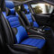 PU Leather Seat Cover Front Rear Full Set with Headrest Waist Cushion Universal for 5-Seat Car - Blue