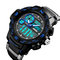 SKMEI Двойной дисплей Цифровые часы мужские Часы с хронографом Водонепроницаемые наручные спортивные часы - Синий