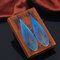 Statement Colorful Hollow Teardrop Spiral Earrings Stainless Steel Drop Earrings Fashion Jewelry - Blue