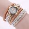 Fashionable Multilayer Wrist Watch Bling Rhinestone Round Dial Bracelet Women Watch - Off White